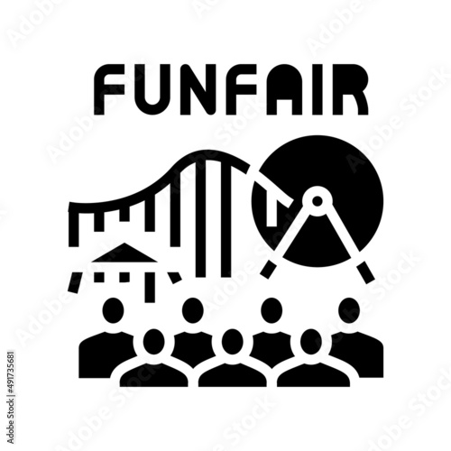funfair amusement park glyph icon vector. funfair amusement park sign. isolated contour symbol black illustration