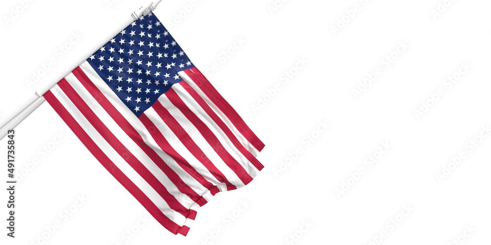 United state of america us 4th fourth july red blue star waving flag symbol democracy independence day military political government president patriotic freedom nation person culture vote.3d render