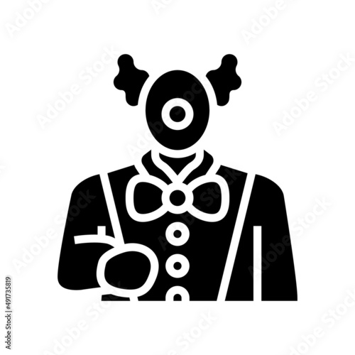 clown amusement park worker glyph icon vector. clown amusement park worker sign. isolated contour symbol black illustration