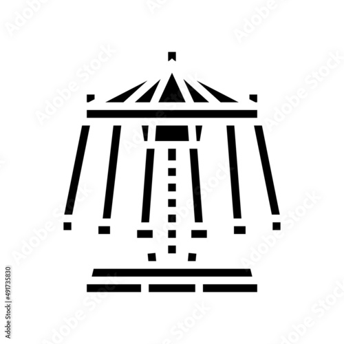 swing carousel glyph icon vector. swing carousel sign. isolated contour symbol black illustration