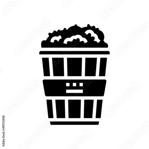 popcorn food glyph icon vector. popcorn food sign. isolated contour symbol black illustration