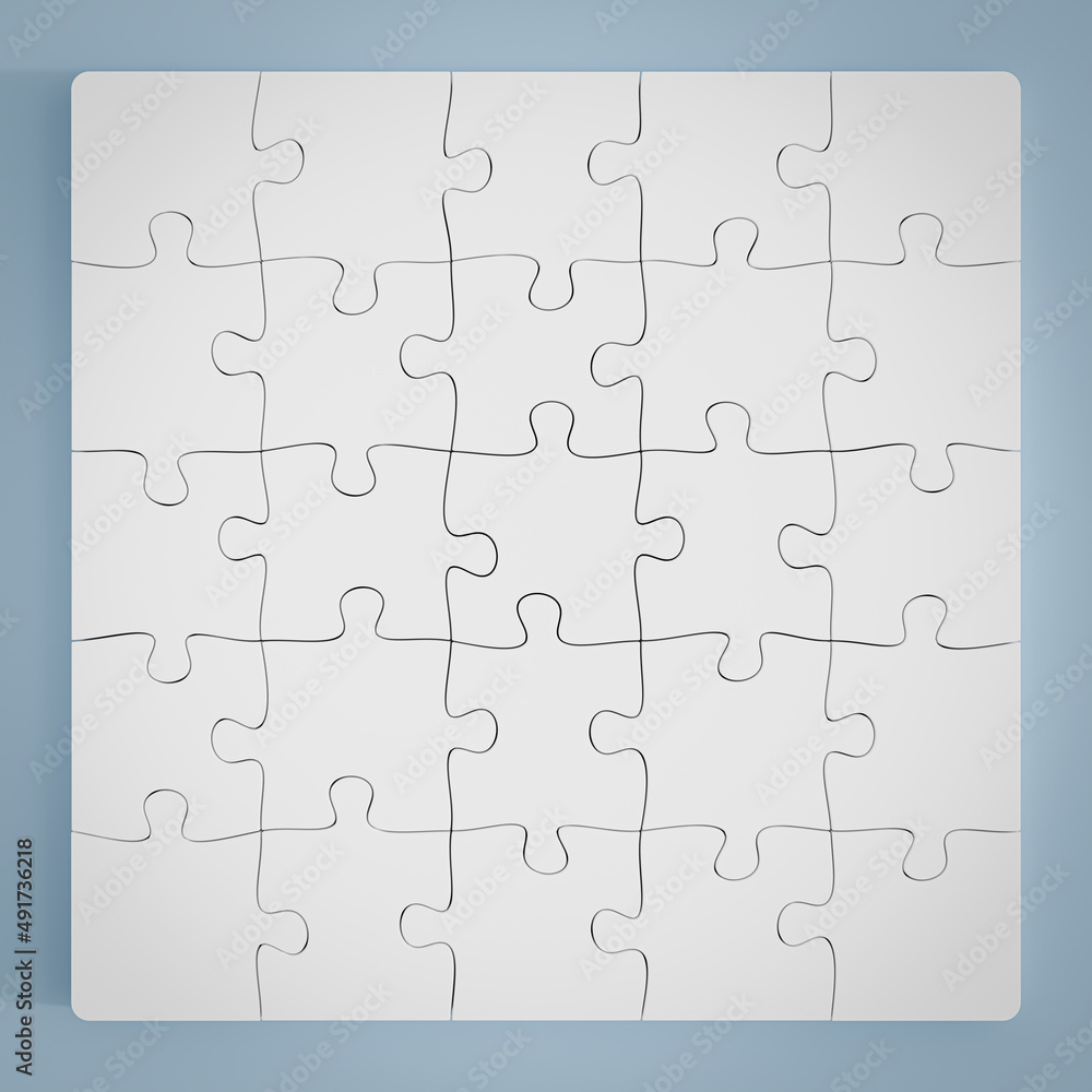3D illustration. Puzzle pieces isolated on white background. 3D Rendering 3D illustration. Puzzle pieces isolated on white background. 3D Rendering