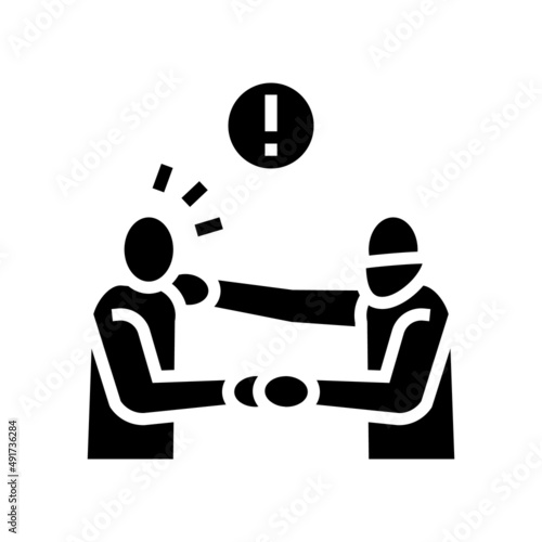 violent crime glyph icon vector. violent crime sign. isolated contour symbol black illustration