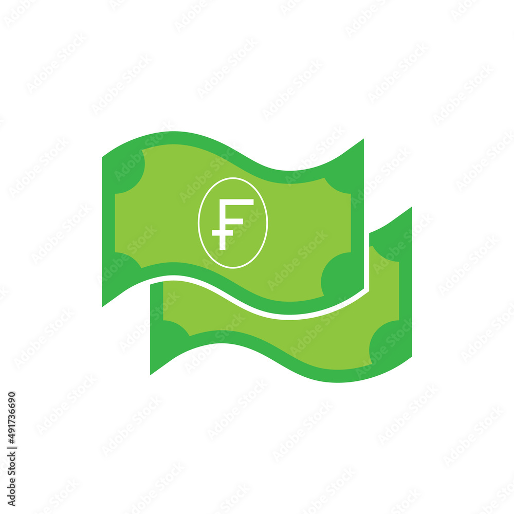 Franc money cash flat icon design. Vector illustration Franc money cash flat icon design. Vector illustration