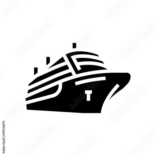 cruise ship liner marine transport glyph icon vector. cruise ship liner marine transport sign. isolated contour symbol black illustration