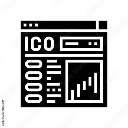 ico market glyph icon vector. ico market sign. isolated contour symbol black illustration