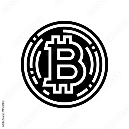 bitcoin cryptocurrency glyph icon vector. bitcoin cryptocurrency sign. isolated contour symbol black illustration