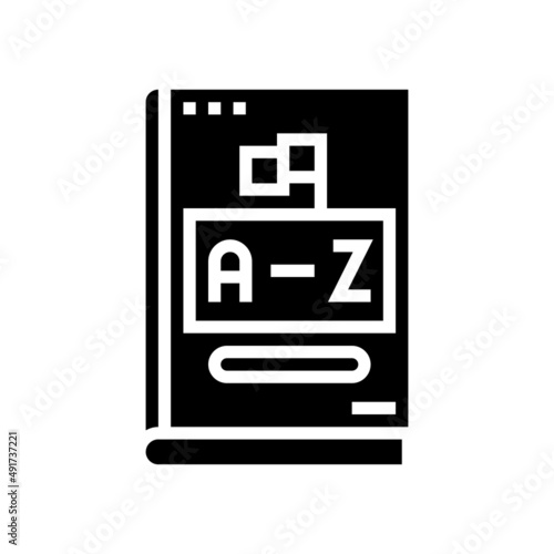 dictionary english glyph icon vector. dictionary english sign. isolated contour symbol black illustration