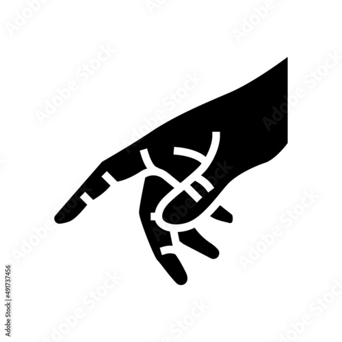 touch with finger glyph icon vector. touch with finger sign. isolated contour symbol black illustration