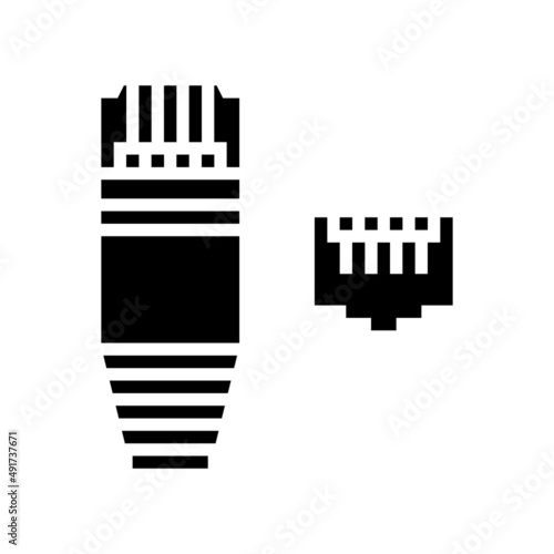 ethernet modem glyph icon vector. ethernet modem sign. isolated contour symbol black illustration