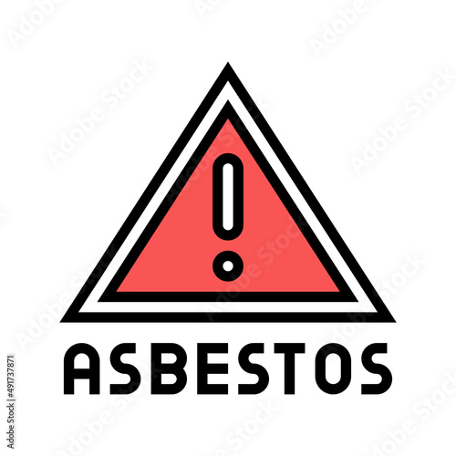 danger asbestos color icon vector. danger asbestos sign. isolated symbol illustration