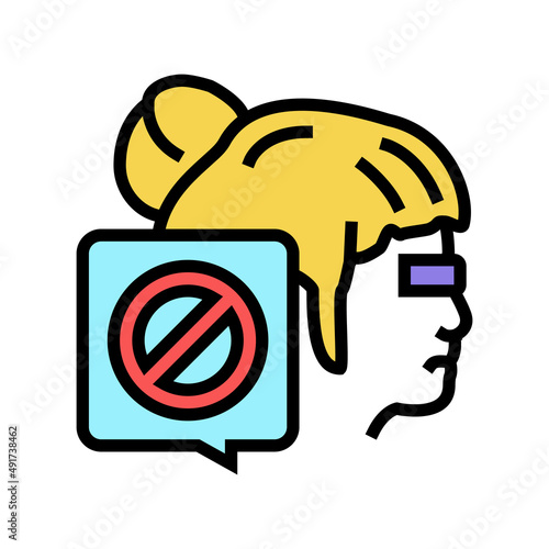canceled kid girl color icon vector. canceled kid girl sign. isolated symbol illustration