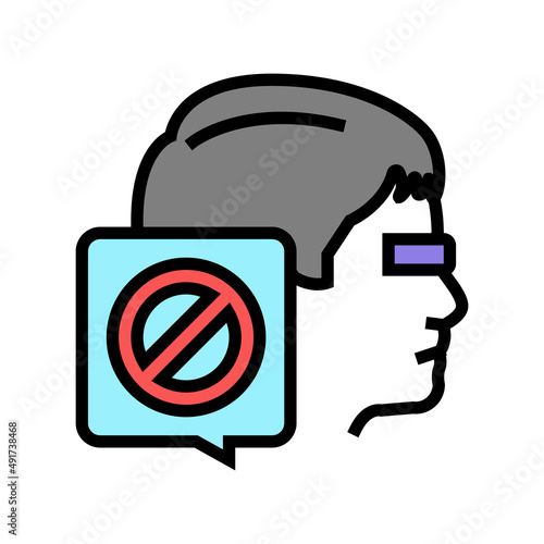canceled kid boy color icon vector. canceled kid boy sign. isolated symbol illustration
