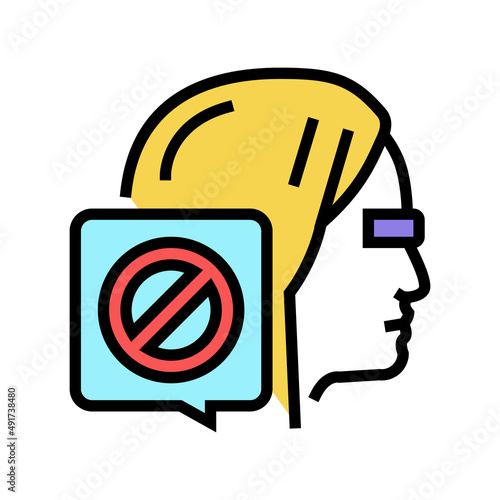canceled female person color icon vector. canceled female person sign. isolated symbol illustration