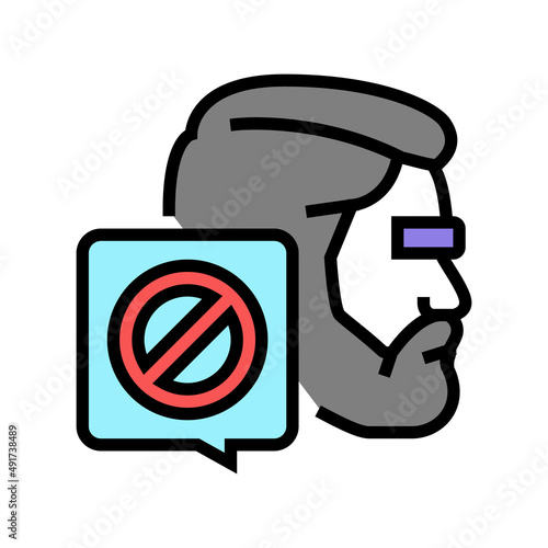 canceled male person color icon vector. canceled male person sign. isolated symbol illustration