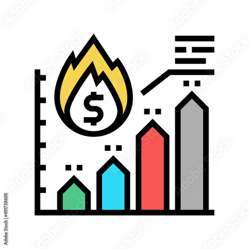 rate inflation color icon vector. rate inflation sign. isolated symbol illustration