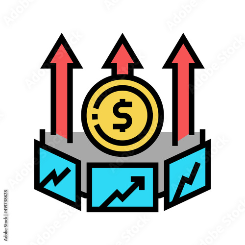 market inflation color icon vector. market inflation sign. isolated symbol illustration