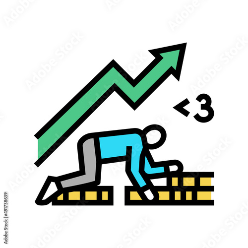 creeping inflation color icon vector. creeping inflation sign. isolated symbol illustration