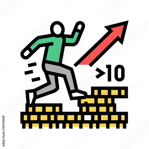 galloping inflation color icon vector. galloping inflation sign. isolated symbol illustration