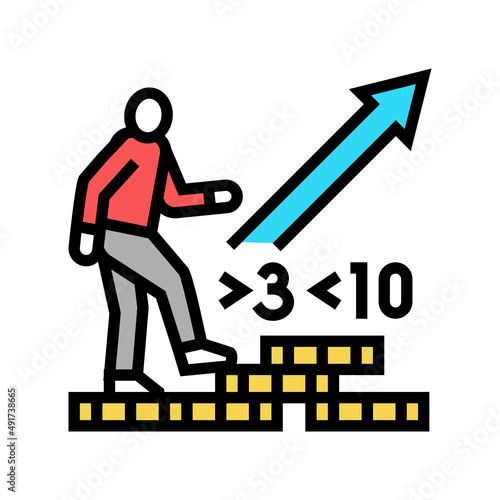 walking inflation color icon vector. walking inflation sign. isolated symbol illustration