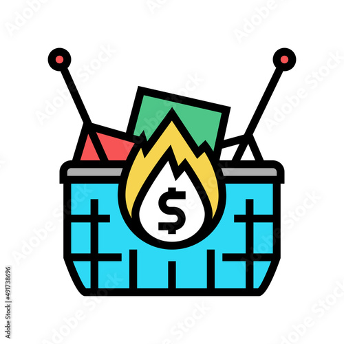food asset inflation color icon vector. food asset inflation sign. isolated symbol illustration