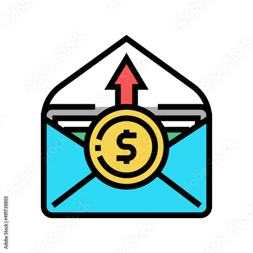 wage inflation color icon vector. wage inflation sign. isolated symbol illustration
