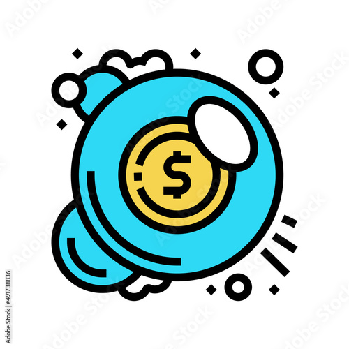finance bubble color icon vector. finance bubble sign. isolated symbol illustration