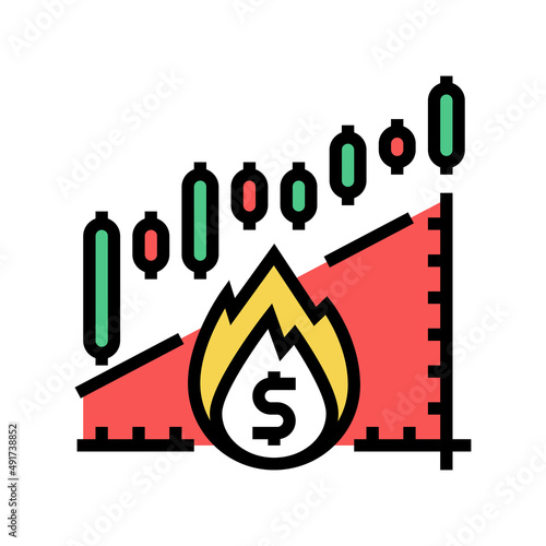 stock inflation color icon vector. stock inflation sign. isolated symbol illustration