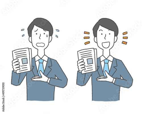 プレゼンテーションを行う男性会社員