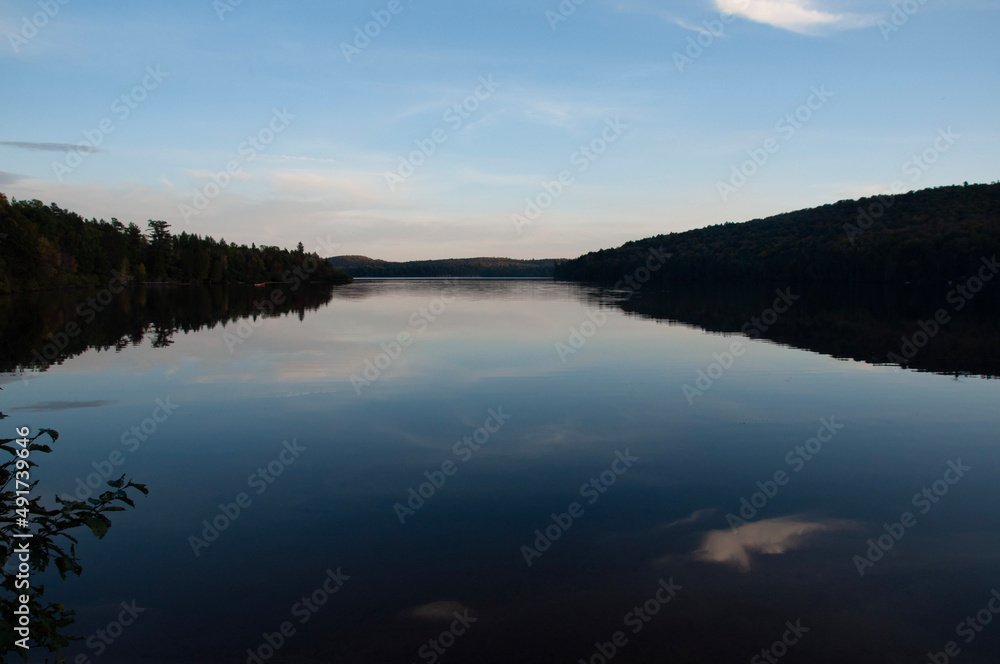 sunset over the lake