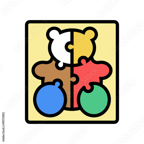 puzzles toddler color icon vector. puzzles toddler sign. isolated symbol illustration