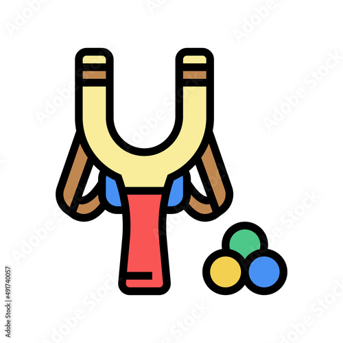 slingshot toy color icon vector. slingshot toy sign. isolated symbol illustration