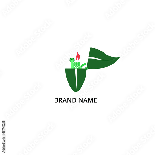 Leaf and match logo template design. This logo is suitable to be an identity of a brand, business, and service without leading to a single business or a particular service field or a community.