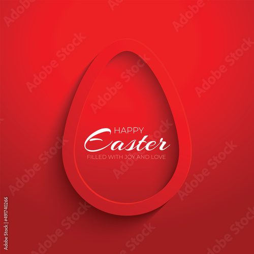 Happy Easter with red eggs embossed against a red background. For assembling cards, brochures, posters, invitation cards. illustrator