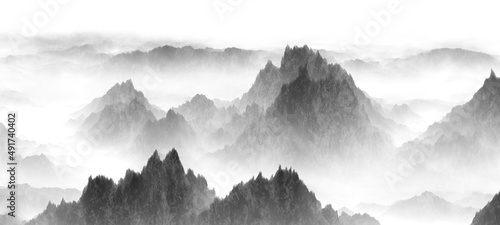misty mountain landscape © 悦 邵