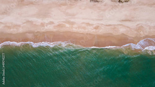 Vista aérea de Playa La Viuda en Punta del Diablo Rocha Uruguay.
