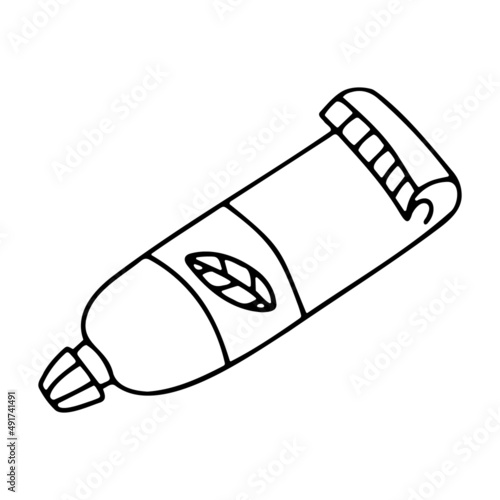 Doodle icon of a tube with cream, ointment, toothpaste