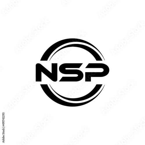 NSP letter logo design with white background in illustrator, vector logo modern alphabet font overlap style. calligraphy designs for logo, Poster, Invitation, etc. photo