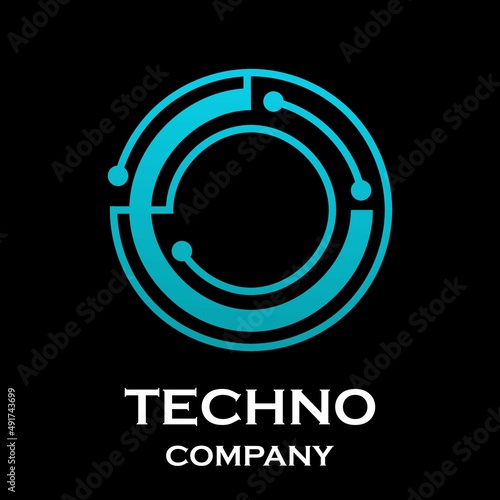 Letter o technology vector logo template. Suitable for technology, digital, web, link, internet, media etc photo
