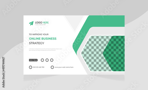 Creative business web banner presentation and landing cover page, youtube thumbnail template.