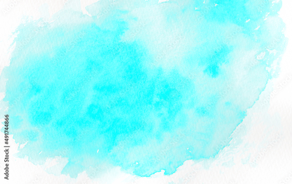 カラフルな夏のイメージの背景イラスト　水彩テクスチャ素材　水色