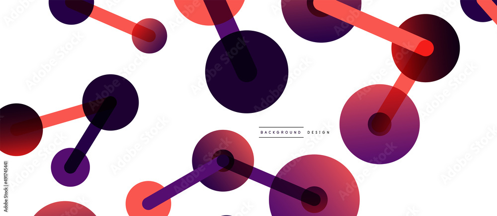 Abstract background. Round dots connected by lines. Trendy techno business template for wallpaper, banner, background or landing Abstract background. Round dots connected by lines. Trendy techno business template for wallpaper, banner, background or landing