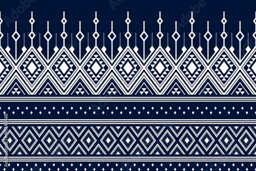 Geometric ethnic oriental seamless pattern traditional Design for background,carpet,wallpaper.clothing,wrapping,Batik fabric,Vector illustration.embroidery style - Sadu, sadou, sadow or sado
