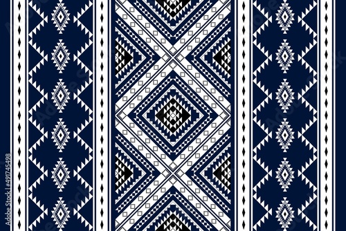 Geometric ethnic oriental seamless pattern traditional Design for background,carpet,wallpaper.clothing,wrapping,Batik fabric,Vector illustration.embroidery style - Sadu, sadou, sadow or sado

