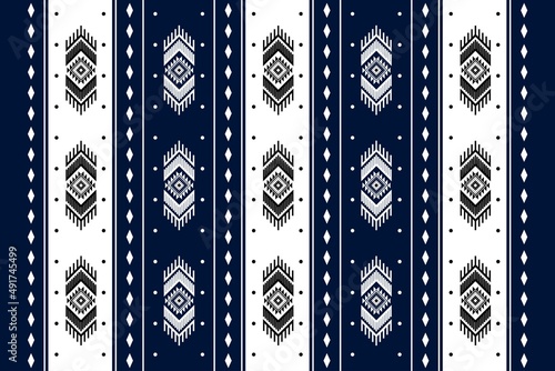 Geometric ethnic oriental seamless pattern traditional Design for background,carpet,wallpaper.clothing,wrapping,Batik fabric,Vector illustration.embroidery style - Sadu, sadou, sadow or sado
