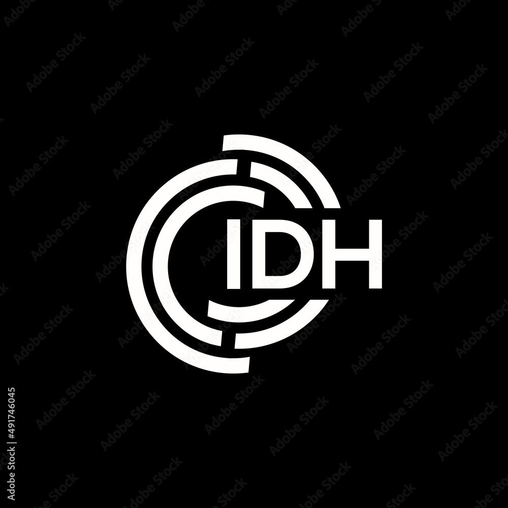 PrintIDH letter logo design on black background. IDH creative initials letter logo concept. IDH letter design. PrintIDH letter logo design on black background. IDH creative initials letter logo concept. IDH letter design.