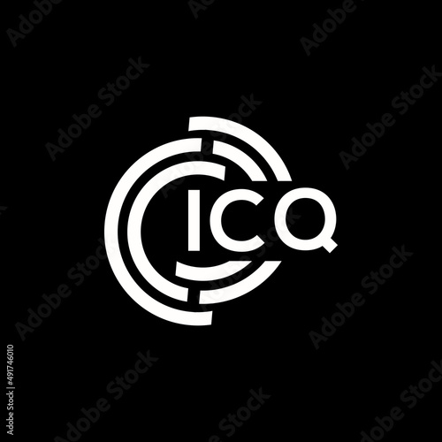 ICQ letter logo design on black background. ICQ creative initials letter logo concept. ICQ letter design.