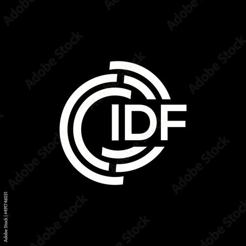 IDF letter logo design on black background. IDF creative initials letter logo concept. IDF letter design.
