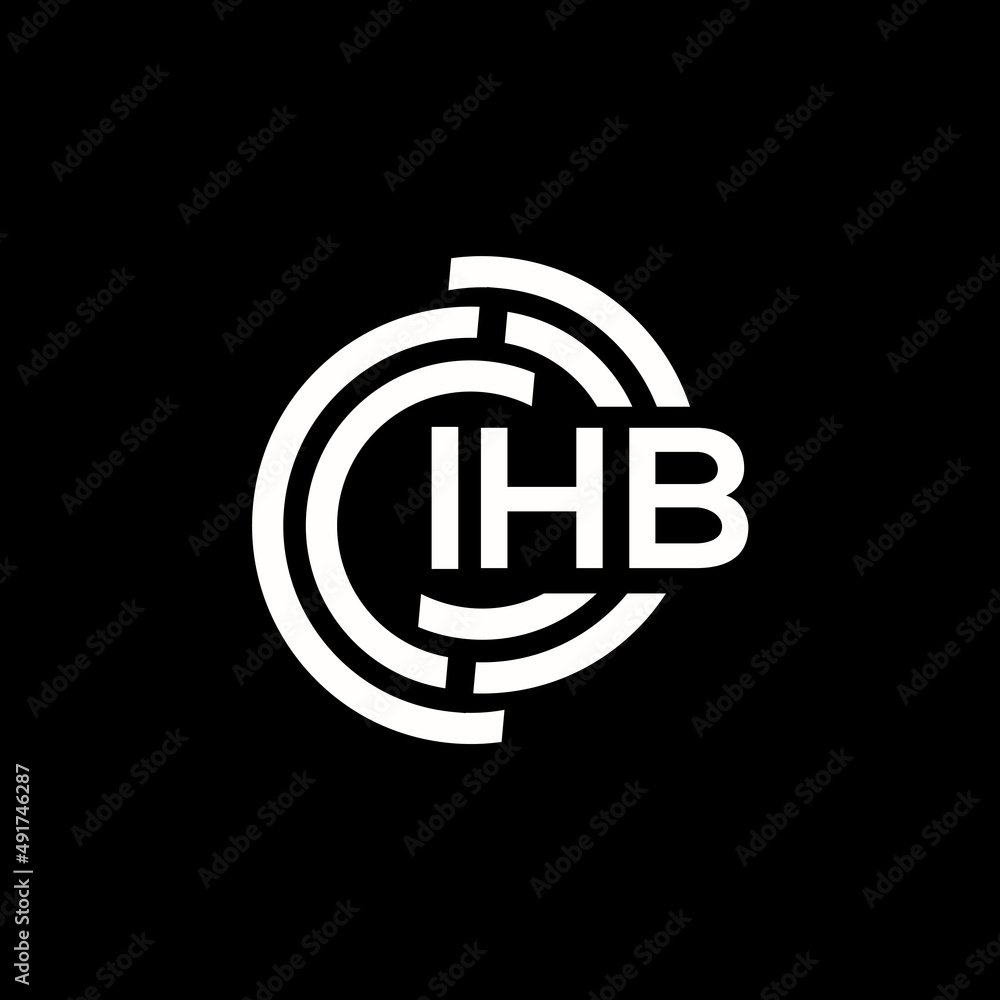 IHB letter logo design. IHB monogram initials letter logo concept. IHB letter design in black background. IHB letter logo design. IHB monogram initials letter logo concept. IHB letter design in black background.