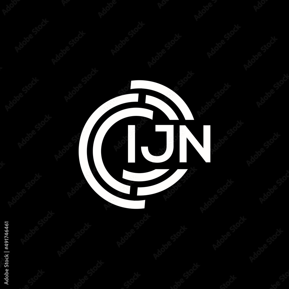 IJN letter logo design. IJN monogram initials letter logo concept. IJN letter design in black background. IJN letter logo design. IJN monogram initials letter logo concept. IJN letter design in black background.